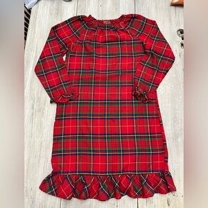 Lands' End Red Plaid Kids Nightgown